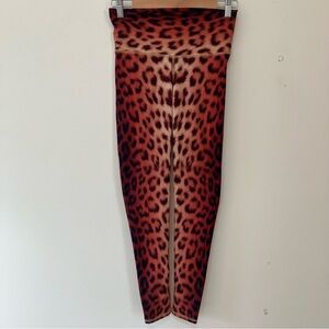 Niyama Sol Leggings Womens Sz. M Leopard Wild Thing Ankle Yoga Athleisure READ